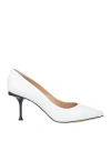 Sergio Rossi Woman Pumps White Size 10 Soft Leather In White