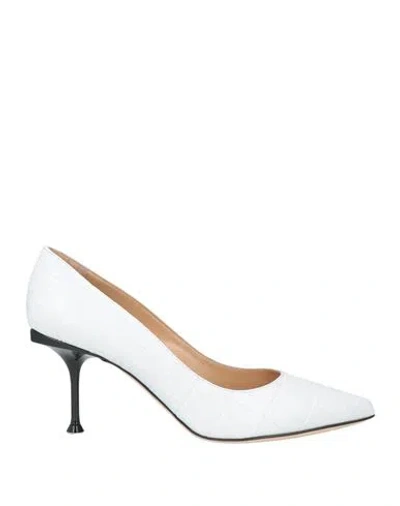 Sergio Rossi Woman Pumps White Size 10 Soft Leather