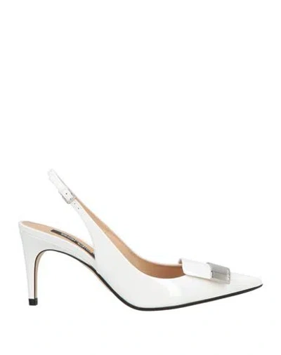 Sergio Rossi Woman Pumps White Size 5 Leather