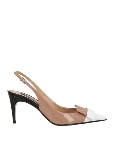 Sergio Rossi Woman Pumps White Size 6 Leather In Animal Print