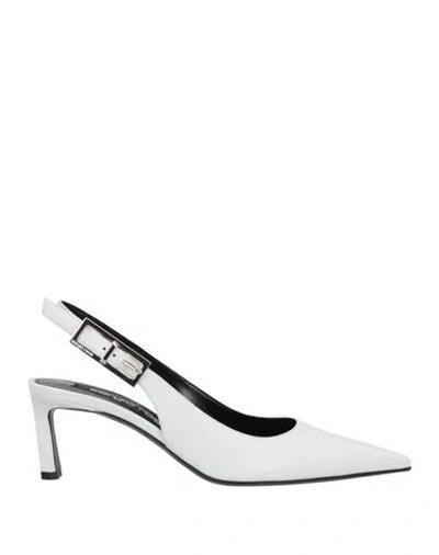 Sergio Rossi Woman Pumps White Size 6.5 Leather