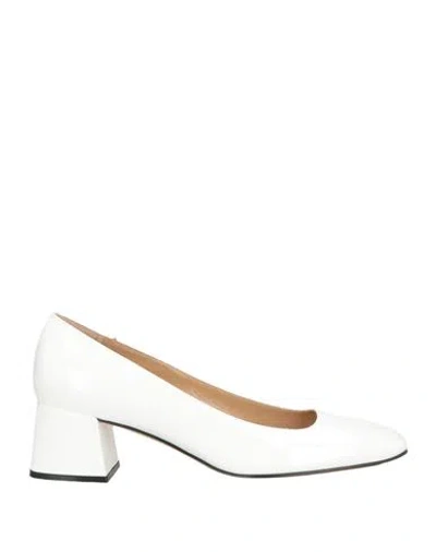 Sergio Rossi Woman Pumps White Size 7.5 Leather In Multi