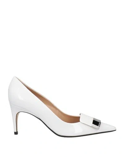 Sergio Rossi Woman Pumps White Size 8 Leather