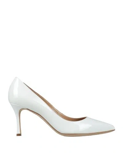 Sergio Rossi Woman Pumps White Size 7.5 Leather