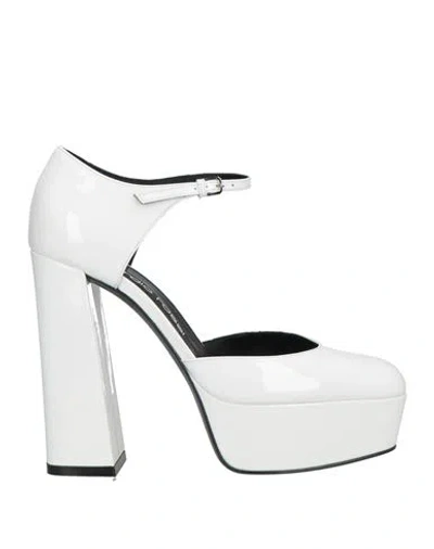 Sergio Rossi Woman Pumps White Size 8 Leather