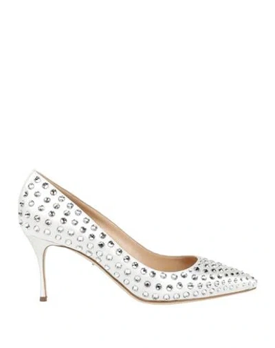 Sergio Rossi Woman Pumps White Size 8 Textile Fibers