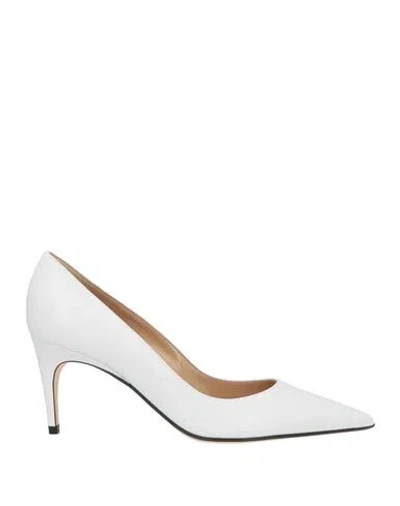 Sergio Rossi Woman Pumps White Size 8.5 Leather
