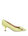 Sergio Rossi Woman Pumps Yellow Size 5 Soft Leather In Yellow