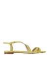 Sergio Rossi Woman Sandals Acid Green Size 8 Leather In Green