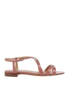 Sergio Rossi Woman Sandals Antique Rose Size 6 Leather In Pink