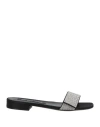 Sergio Rossi Woman Sandals Black Size 11 Textile Fibers