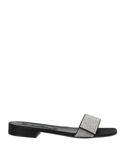 Sergio Rossi Woman Sandals Black Size 11 Textile Fibers