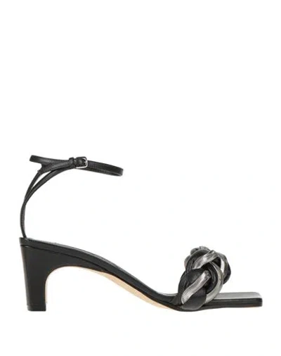 Sergio Rossi Woman Sandals Black Size 7 Soft Leather