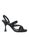 Sergio Rossi Woman Sandals Black Size 5 Textile Fibers