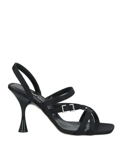 Sergio Rossi Woman Sandals Black Size 5 Textile Fibers