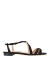 Sergio Rossi Woman Sandals Black Size 6 Leather
