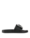 Sergio Rossi Sr Jelly Crystal-embellished Slides In Black
