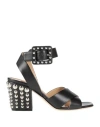 Sergio Rossi Woman Sandals Black Size 6 Soft Leather In Black