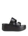 Sergio Rossi Woman Sandals Black Size 6.5 Leather