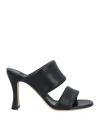 Sergio Rossi Woman Sandals Black Size 6.5 Leather