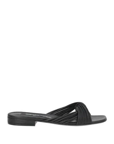 Sergio Rossi Woman Sandals Black Size 7 Leather