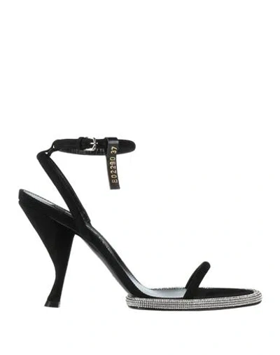 Sergio Rossi Woman Sandals Black Size 8 Leather