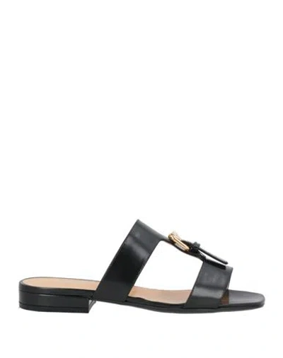Sergio Rossi Woman Sandals Black Size 8 Leather