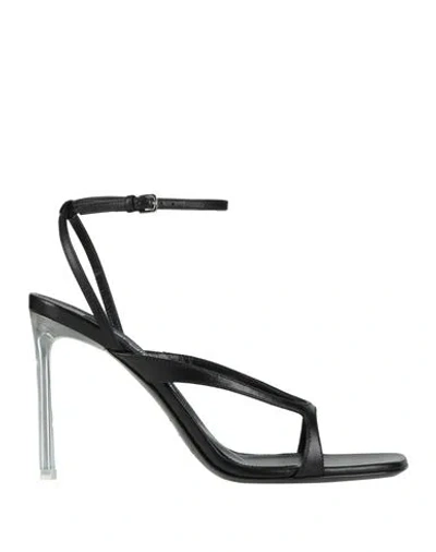 Sergio Rossi Woman Sandals Black Size 8 Leather