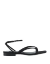 Sergio Rossi Woman Sandals Black Size 8 Leather, Textile Fibers In Black