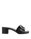 Sergio Rossi Crystal Embellished Block Heel Sandals In Black