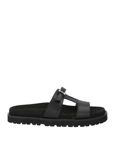 Sergio Rossi Woman Sandals Black Size 9.5 Leather