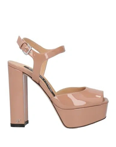 Sergio Rossi Woman Sandals Blush Size 5.5 Soft Leather In Pink