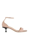 Sergio Rossi Woman Sandals Blush Size 7 Leather In Pink