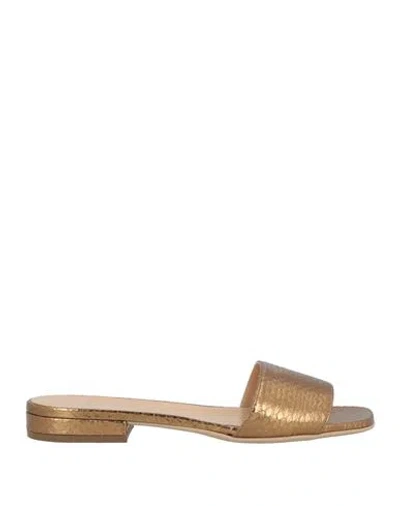 Sergio Rossi Woman Sandals Bronze Size 8 Leather In Brown