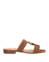 Sergio Rossi Woman Sandals Brown Size 8.5 Soft Leather