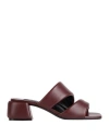 Sergio Rossi Woman Sandals Burgundy Size 5.5 Leather In Brown