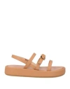 Sergio Rossi Woman Sandals Camel Size 7 Leather In Beige