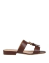 Sergio Rossi Woman Sandals Chocolate Brown Size 6 Leather