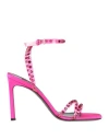 Sergio Rossi Crystal-embellished Sandals In Pink