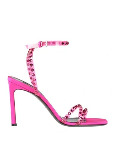 Sergio Rossi Crystal-embellished Sandals In Pink