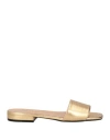 Sergio Rossi Woman Sandals Gold Size 8 Leather In Gold