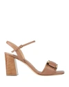Sergio Rossi Woman Sandals Light Brown Size 4.5 Leather In Neutral