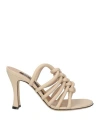 Sergio Rossi Woman Sandals Light Brown Size 7 Leather In Beige