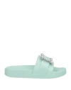 Sergio Rossi Woman Sandals Light Green Size 6 Rubber