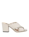 Sergio Rossi Woman Sandals Light Grey Size 6.5 Leather In Neutral