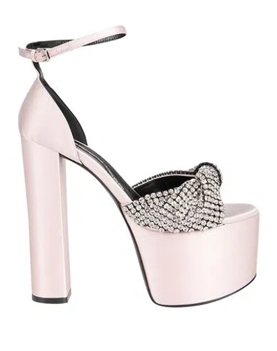 Sergio Rossi Woman Sandals Light Pink Size 8 Textile Fibers