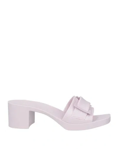 Sergio Rossi Woman Sandals Light Purple Size 7 Rubber, Thermoplastic Polyurethane