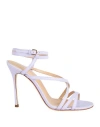 Sergio Rossi Woman Sandals Lilac Size 5 Leather In Multi