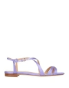 Sergio Rossi Woman Sandals Lilac Size 7 Textile Fibers In Purple
