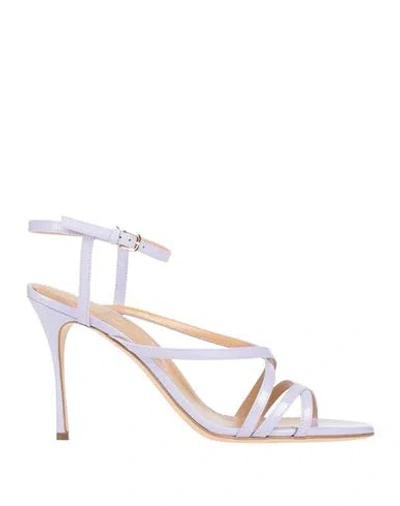 Sergio Rossi Woman Sandals Lilac Size 8 Leather In Purple